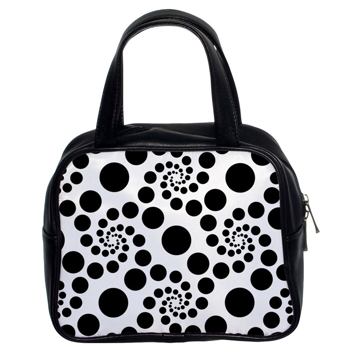 Dot Dots Round Black And White Classic Handbag (Two Sides)