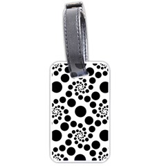 Dot Dots Round Black And White Luggage Tag (one Side) by Nexatart