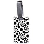 Dot Dots Round Black And White Luggage Tag (one side) Front