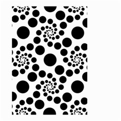 Dot Dots Round Black And White Small Garden Flag (two Sides) by Nexatart