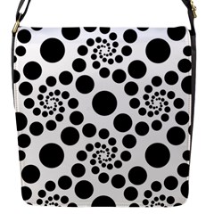 Dot Dots Round Black And White Flap Closure Messenger Bag (s) by Nexatart