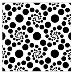 Dot Dots Round Black And White Large Satin Scarf (square) by Nexatart