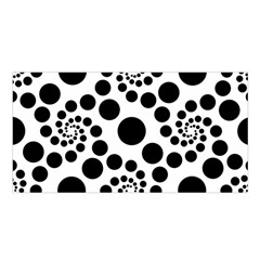 Dot Dots Round Black And White Satin Shawl by Nexatart