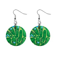 Golf Course Par Golf Course Green Copy Mini Button Earrings