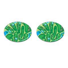 Golf Course Par Golf Course Green Copy Cufflinks (oval) by Nexatart