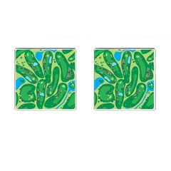 Golf Course Par Golf Course Green Copy Cufflinks (square) by Nexatart