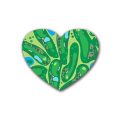 Golf Course Par Golf Course Green Copy Heart Coaster (4 Pack)  by Nexatart