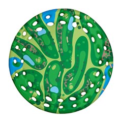 Golf Course Par Golf Course Green Copy Round Filigree Ornament (two Sides) by Nexatart