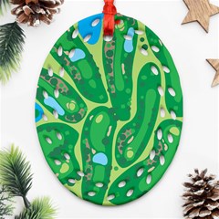 Golf Course Par Golf Course Green Copy Ornament (oval Filigree) by Nexatart