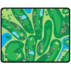 Golf Course Par Golf Course Green Copy Double Sided Fleece Blanket (medium)  by Nexatart