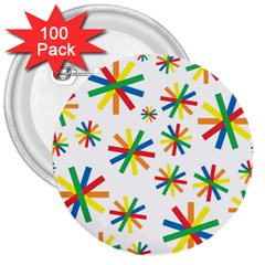 Celebrate Pattern Colorful Design 3  Buttons (100 Pack)  by Nexatart