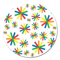 Celebrate Pattern Colorful Design Magnet 5  (round) by Nexatart