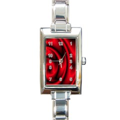 Background Red Color Swirl Rectangle Italian Charm Watch