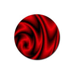 Background Red Color Swirl Rubber Coaster (round)  by Nexatart