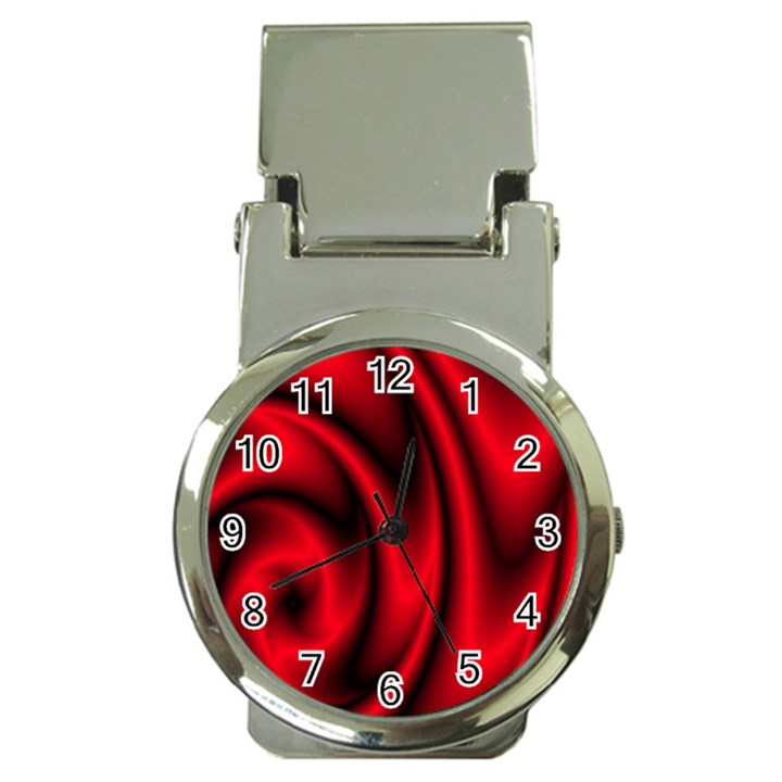 Background Red Color Swirl Money Clip Watches