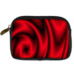 Background Red Color Swirl Digital Camera Leather Case by Nexatart