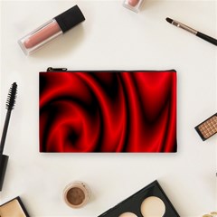 Background Red Color Swirl Cosmetic Bag (small) by Nexatart