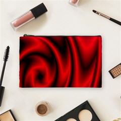 Background Red Color Swirl Cosmetic Bag (medium) by Nexatart