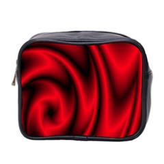 Background Red Color Swirl Mini Toiletries Bag (Two Sides)