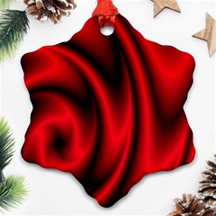 Background Red Color Swirl Snowflake Ornament (Two Sides)