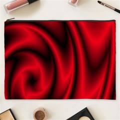 Background Red Color Swirl Cosmetic Bag (xxxl) by Nexatart