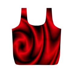 Background Red Color Swirl Full Print Recycle Bag (M)