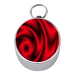 Background Red Color Swirl Mini Silver Compasses Front