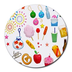 Summer Fair Food Goldfish Round Mousepads by Nexatart