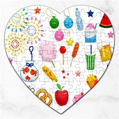 Summer Fair Food Goldfish Jigsaw Puzzle (heart) by Nexatart