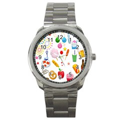 Summer Fair Food Goldfish Sport Metal Watch by Nexatart