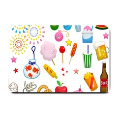 Summer Fair Food Goldfish Small Doormat  by Nexatart