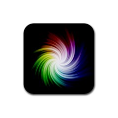 Rainbow Swirl Twirl Rubber Coaster (square)  by Nexatart