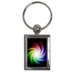 Rainbow Swirl Twirl Key Chain (rectangle) by Nexatart