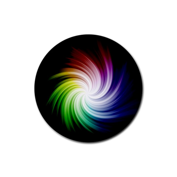 Rainbow Swirl Twirl Rubber Round Coaster (4 pack) 