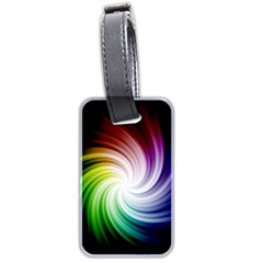 Rainbow Swirl Twirl Luggage Tag (two Sides) by Nexatart