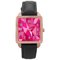 Pattern Halftone Geometric Rose Gold Leather Watch  by Nexatart