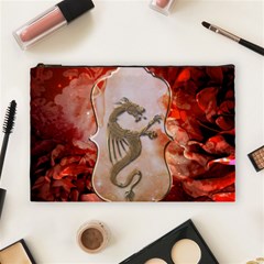 Wonderful Chinese Dragon With Flowers On The Background Cosmetic Bag (large) by FantasyWorld7