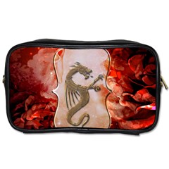 Wonderful Chinese Dragon With Flowers On The Background Toiletries Bag (one Side) by FantasyWorld7