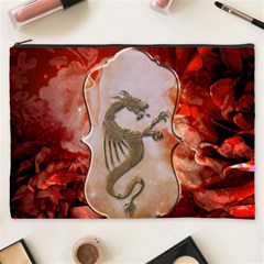 Wonderful Chinese Dragon With Flowers On The Background Cosmetic Bag (xxxl) by FantasyWorld7