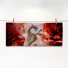 Wonderful Chinese Dragon With Flowers On The Background Hand Towel by FantasyWorld7