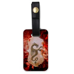 Wonderful Chinese Dragon With Flowers On The Background Luggage Tag (one Side) by FantasyWorld7