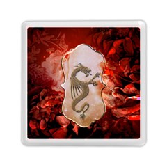 Wonderful Chinese Dragon With Flowers On The Background Memory Card Reader (square) by FantasyWorld7