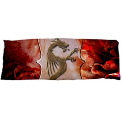 Wonderful Chinese Dragon With Flowers On The Background Body Pillow Case Dakimakura (two Sides) by FantasyWorld7