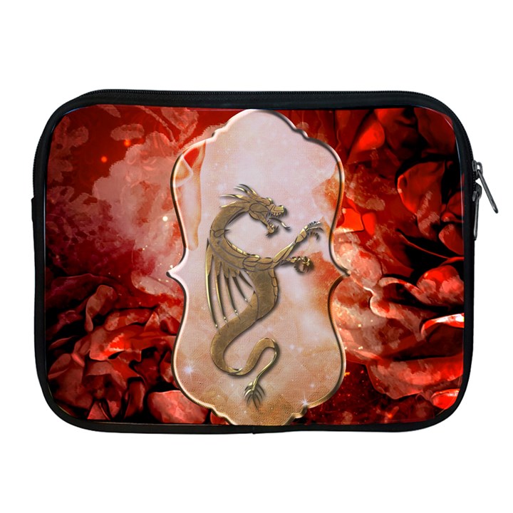 Wonderful Chinese Dragon With Flowers On The Background Apple iPad 2/3/4 Zipper Cases