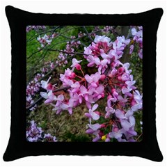 Redbud In April Throw Pillow Case (black) by Riverwoman