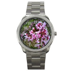 Redbud In April Sport Metal Watch by Riverwoman