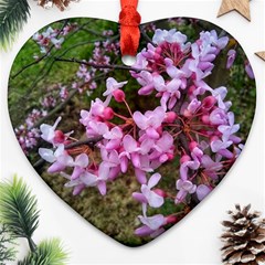 Redbud In April Heart Ornament (two Sides) by Riverwoman