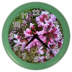 Redbud In April Color Wall Clock by Riverwoman