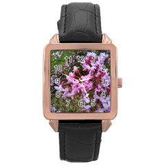 Redbud In April Rose Gold Leather Watch  by Riverwoman