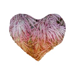 Fineleaf Japanese Maple Highlights Standard 16  Premium Flano Heart Shape Cushions by Riverwoman